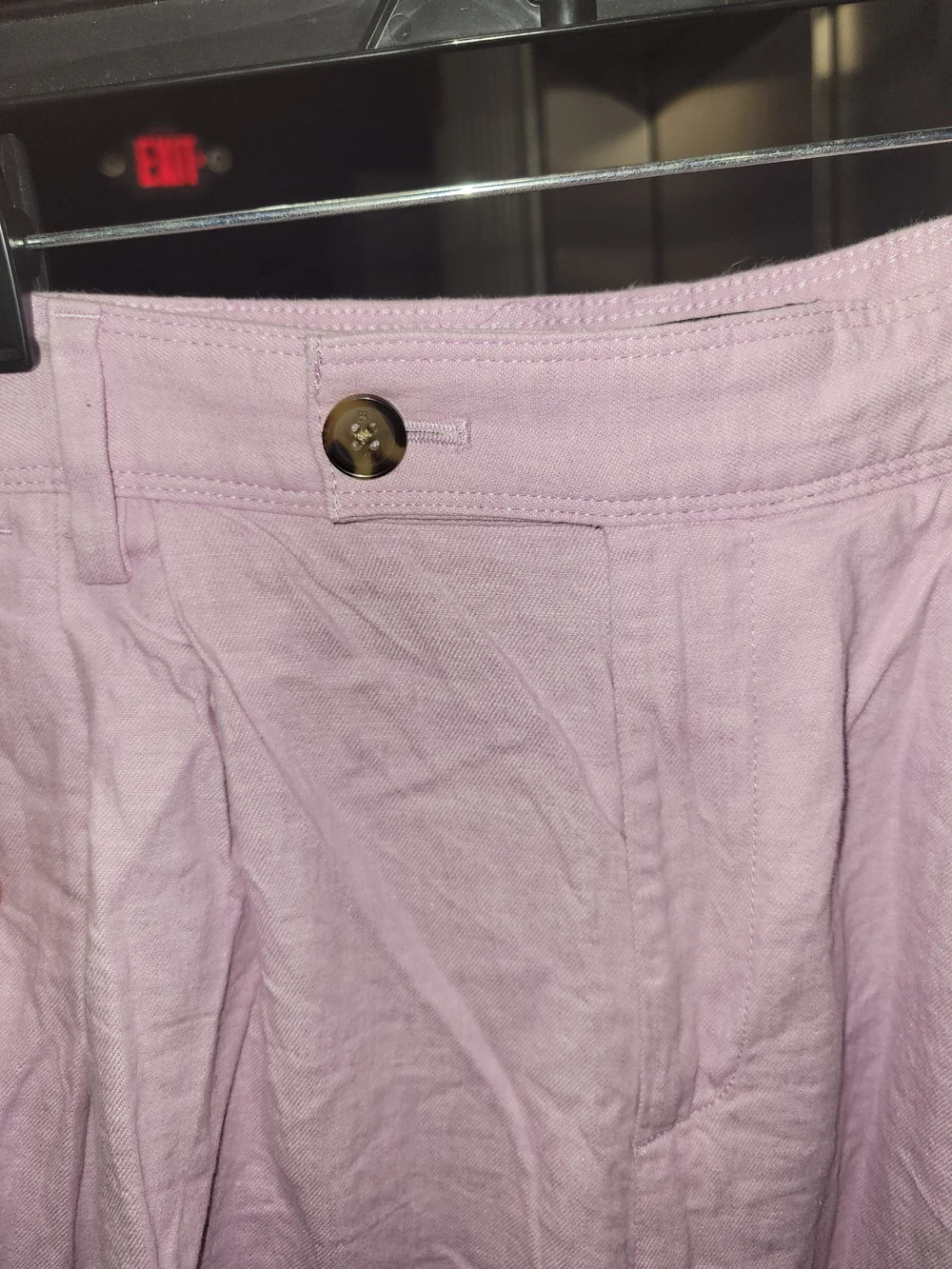 Banana Republic linen-blend pleated trouser pink lavender Purple